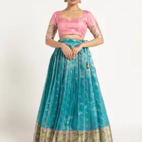 Blue Kota Silk Lehenga Set of 2