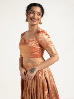 Orange Tissue Silk Lehenga Set of 2 - Image 2