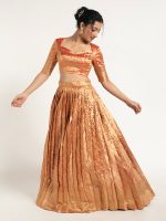 Orange Tissue Silk Lehenga Set of 2 - Image 4