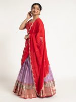 Purple Kota Silk Lehenga Set of 3 - Image 4