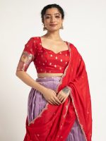 Purple Kota Silk Lehenga Set of 3 - Image 2