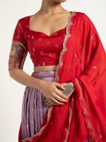 Purple Kota Silk Lehenga Set of 3 - Image 3