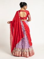Purple Kota Silk Lehenga Set of 3 - Image 5