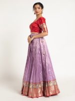 Purple Kota Silk Lehenga Set of 2 - Image 3