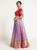 Purple Kota Silk Lehenga Set of 2 - Image 3