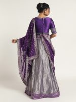 Purple Tissue Silk Lehenga Set of 3 - Image 7
