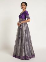 Purple Tissue Silk Lehenga Set of 2 - Image 2