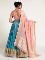 Blue Kota Silk Lehenga Set of 3 - Image 5