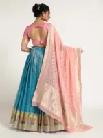 Blue Kota Silk Lehenga Set of 3 - Image 5