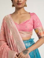 Blue Kota Silk Lehenga Set of 3 - Image 4