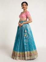 Blue Kota Silk Lehenga Set of 2 - Image 3