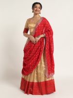 Gold Tissue Silk Lehenga Set of 3