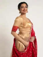 Gold Tissue Silk Lehenga Set of 3 - Image 4