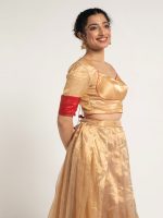 Gold Tissue Silk Lehenga Set of 2 - Image 3