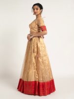 Gold Tissue Silk Lehenga Set of 2 - Image 2