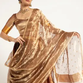 Antique Gold Tissue Silk Dupatta