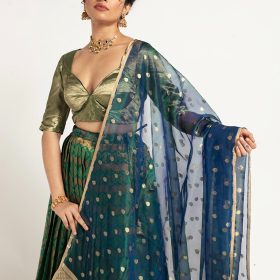 Peacock Dual Tone Tissue Silk Dupatta