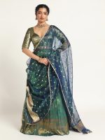 Peacock Dual Tone Tissue Silk Dupatta - Image 2