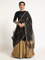 Black Organza Silk Dupatta - Image 2