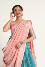 Peach Georgette Dupatta
