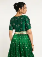 Green Silk Embroidered Blouse - Image 3