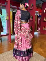 Pink Silk Lehenga Set OF 3 - Image 5